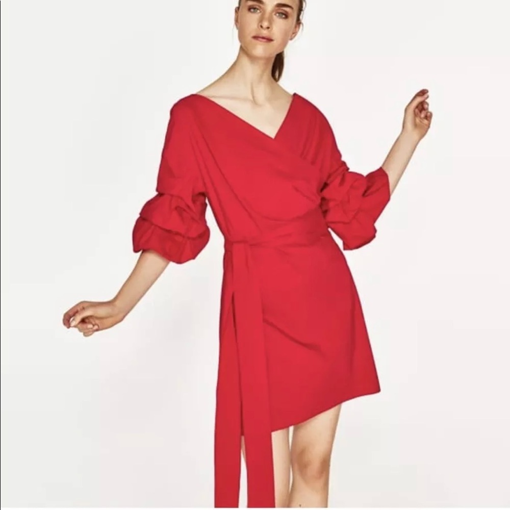 Zara mini dress with ruffled sleeves - Picture 4 of 7